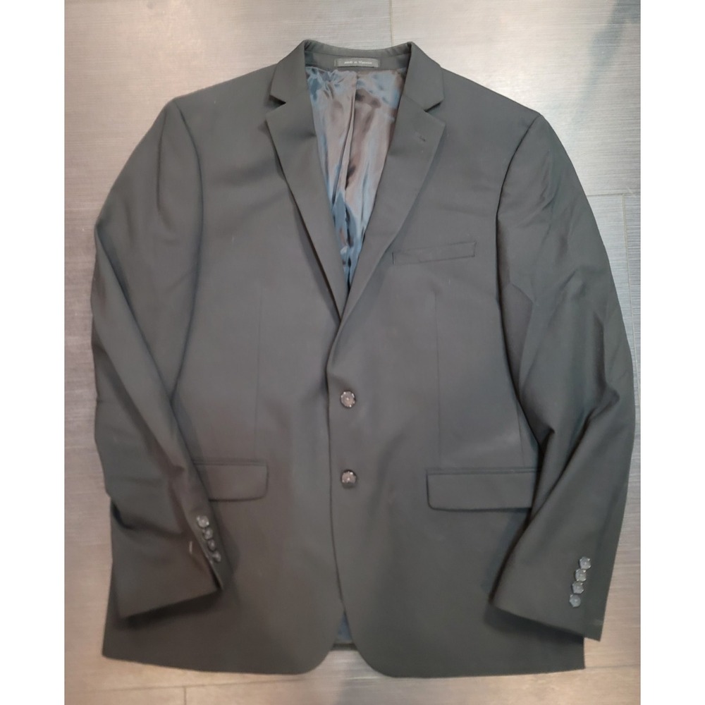 Van Heusen Flex Slim Fit Sport Coat 46R Black Stretch Blazer